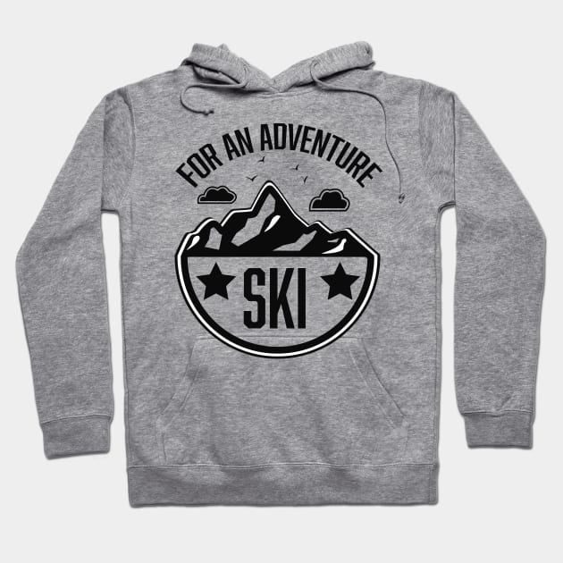 Retro Ski poster logo. Hoodie by nickemporium1